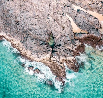 aerial view on the fairy pools noosa