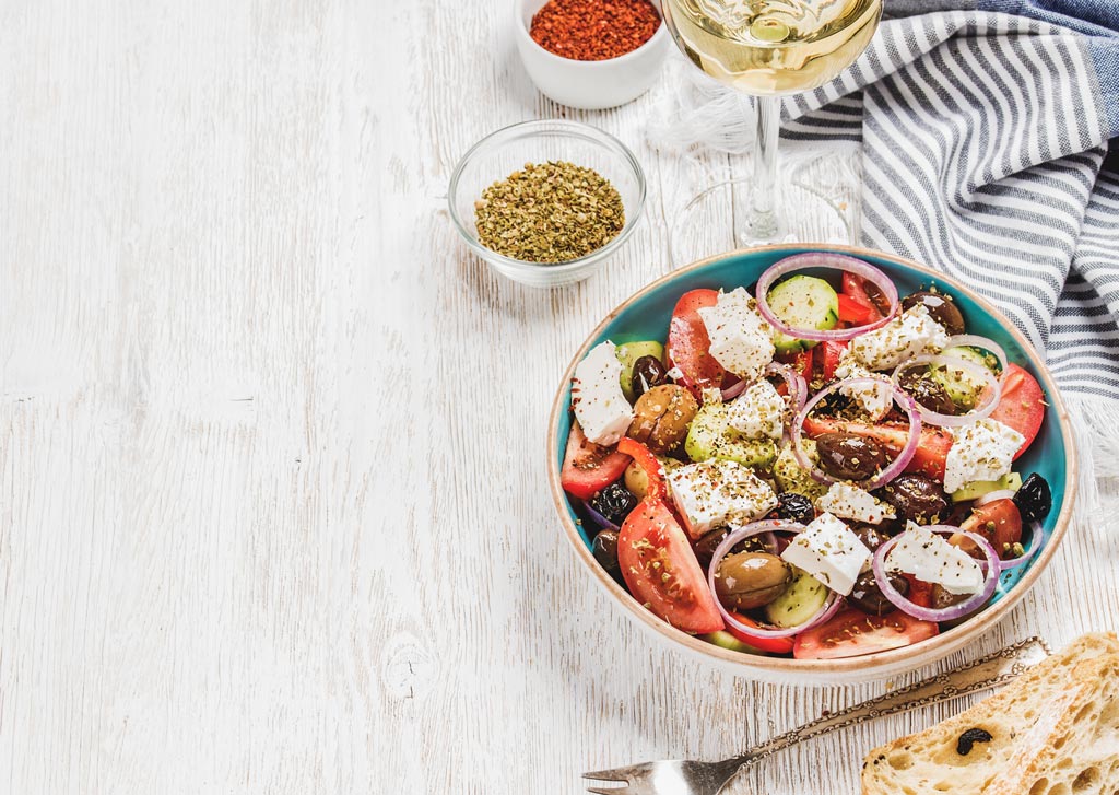 make a meal, which is one of the best things to do at home, photo of a greek salad